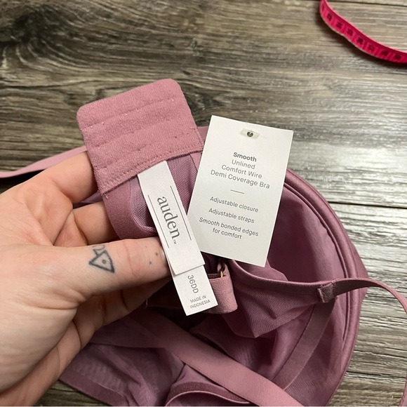NWT Auden Smooth Unlined Comfort Wire Demi Bra (Mauve) Size 36DD - Picture 2 of 6